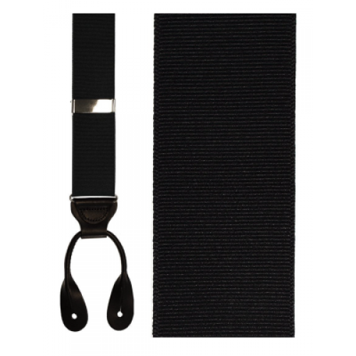 Black Gross Grain Suspenders